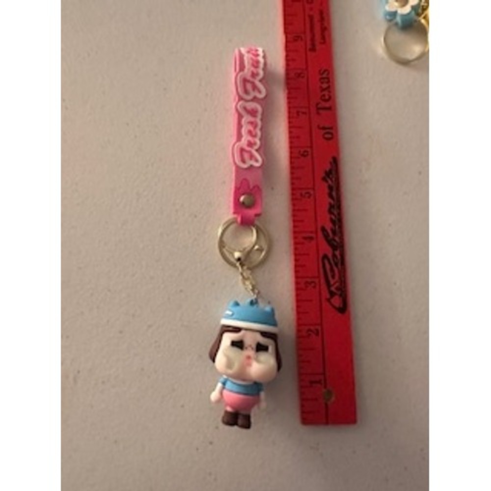 Crybaby Fresh Fruit Pink Wristlet Keychain Blue Hat Crying Girl Bag Charm
